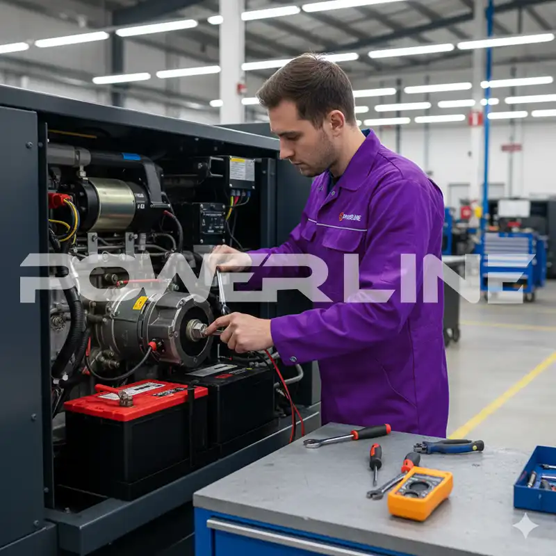 cek dinamo starter genset