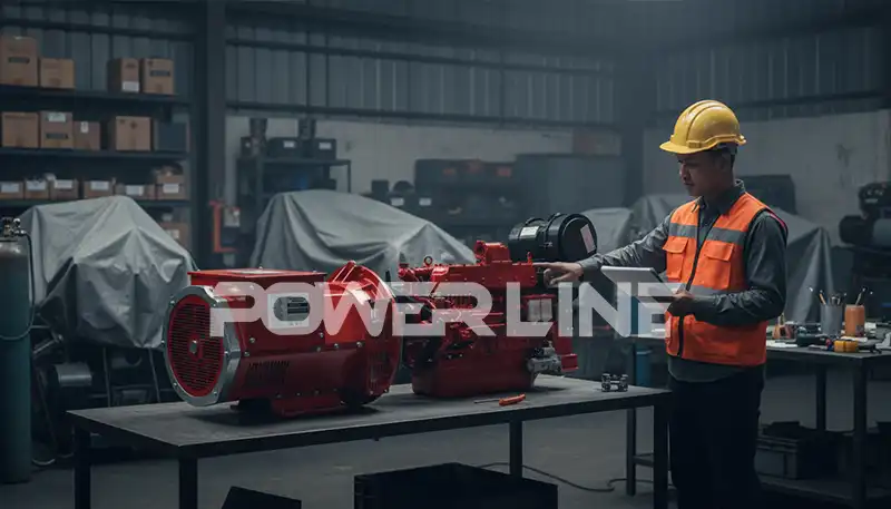 mesin genset powerline